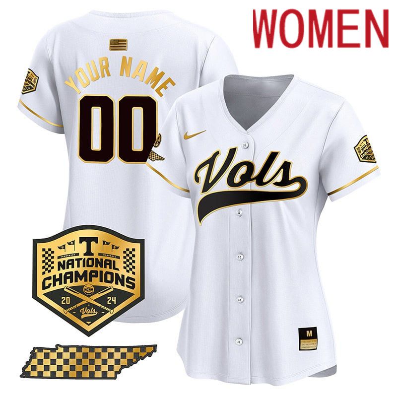 Women Tennessee Volunteers White 2024 Nike Champions Vapor Premier Limited Custom NCAA Jersey style 1->women nfl jersey->Women Jersey